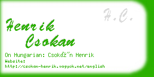 henrik csokan business card